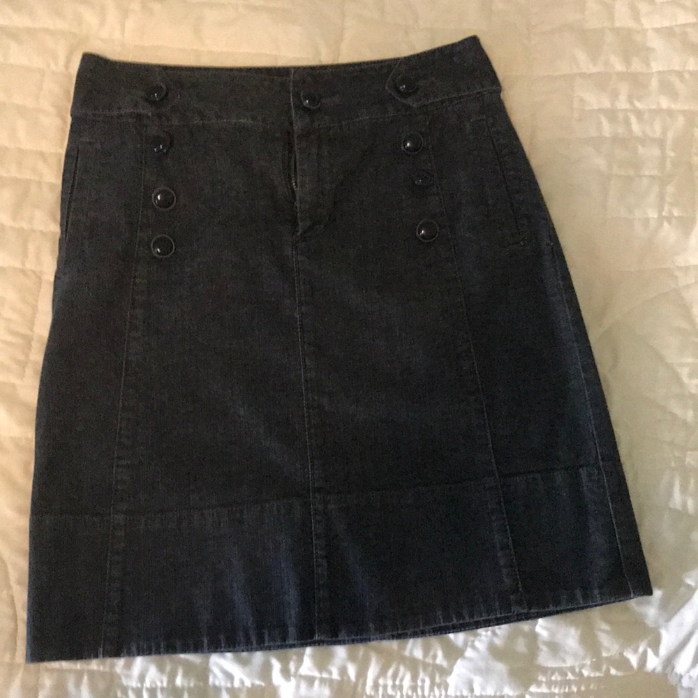High waisted denim skirt